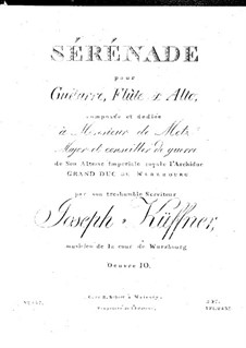 Serenade for Flute, Viola and Guitar, Op.10: Serenade for Flute, Viola and Guitar by Joseph Küffner