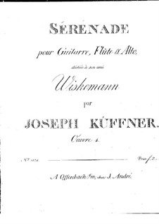 Serenade for Flute, Viola and Guitar, Op.4: Parts by Joseph Küffner