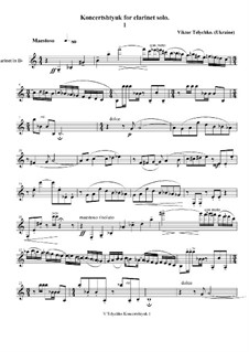 Two concertshtyuk for clarinetto solo, Op.22: Two concertshtyuk for clarinetto solo by Viktor Telychko