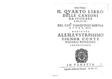 Il quarto libro delle canzoni, Op.17: Il quarto libro delle canzoni by Tarquinio Merula