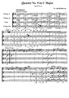 String Quartet No.9 in C Major, Op.59 No.3: Full score and parts by Ludwig van Beethoven