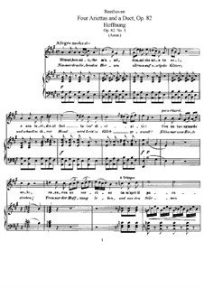 Four Ariettas and Duet, Op.82: Piano-vocal score by Ludwig van Beethoven