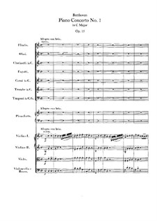 Concerto for Piano and Orchestra No.1, Op.15: Full score by Ludwig van Beethoven