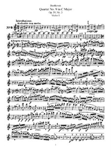 String Quartet No.9 in C Major, Op.59 No.3: Violin I part by Ludwig van Beethoven