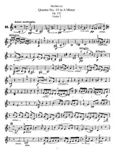 String Quartet No.15 in A Minor, Op.132: Violin II part by Ludwig van Beethoven