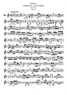 String Quartet No.16 in F Major, Op.135: Violin II part by Ludwig van Beethoven