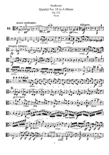 String Quartet No.15 in A Minor, Op.132: Viola part by Ludwig van Beethoven