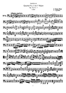 Quartet No.1 in F Major: Cello part by Ludwig van Beethoven