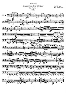 String Quartet No.8 in E Minor 'Rasumowsky-Quartet', Op.59 No.2: Cello part by Ludwig van Beethoven