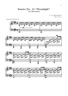 Movement I: For a single performer (high quality sheet music) by Ludwig van Beethoven