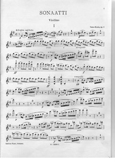 Sonata in E Minor for Violin and Piano, Op.1: Solo part by Toivo Kuula