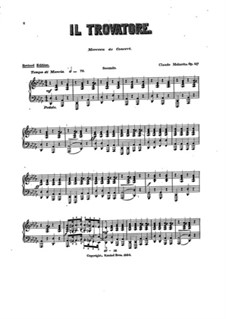 Il Trovatore (The Troubadour). Concert Piece: For piano four hands – parts by Claude Melnotte