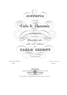 Linda di Chamounix: Overture, for piano by Gaetano Donizetti