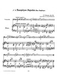 Hungarian Sketches, Op.24: Score for cello and piano by Robert Volkmann