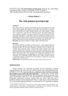 The viola pomposa growing usage (article, 2010): The viola pomposa growing usage (article, 2010) by Zoltan Paulinyi