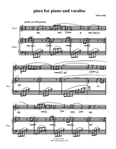 Piece for piano and vocalise: Piano-vocal score by Chris Wind