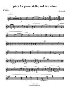 Piece for piano, violin and two voices: Violin part by Chris Wind