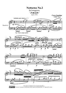 Notturno No.2 in sol maggiore per piano, CS027 No.2: Notturno No.2 in sol maggiore per piano by Santino Cara