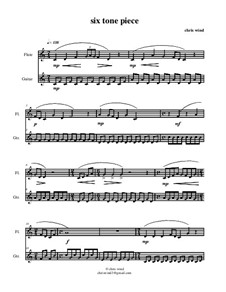 Six tone piece for flute and guitar: Score by Chris Wind