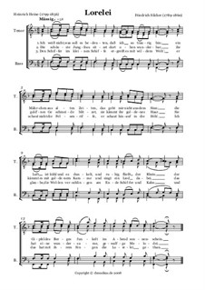 Die Lorelei: For male choir by Friedrich Silcher