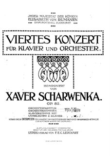 Piano Concerto No.4 in F Minor, Op.82: Piano score by Xaver Scharwenka