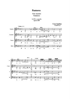 Pastores. SATB a cappella, CS158 No.1: Pastores. SATB a cappella by Santino Cara