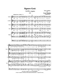 Signore Gesù. SATB e organo, CS163 No.2: Signore Gesù. SATB e organo by Santino Cara