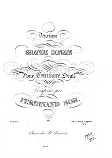 Grand Sonata for Guitar, Op.25 No.2: For a single performer by Fernando Sor