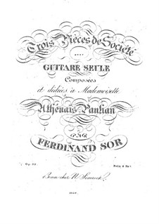 Three Pieces, Op.33: Complete set by Fernando Sor