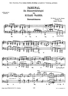 Parsifal and Flower Maidens: For piano by Richard Wagner