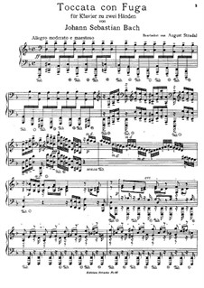 Toccata and Fugue in D Minor, BWV 565: For piano by Johann Sebastian Bach