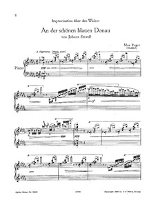 On the Beautiful Blue Danube, for Piano, Op.314: For a single performer (D Flat Major) by Johann Strauss (Sohn)