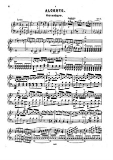 Alceste, Wq.44: Overture, for piano by Christoph Willibald Gluck