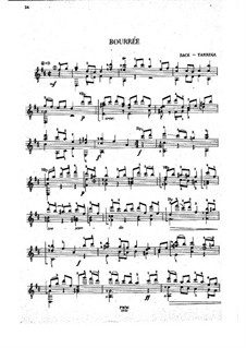 Suite for Cello No.3 in C Major, BWV 1009: Bourrée. Arrangement for guitar by Johann Sebastian Bach