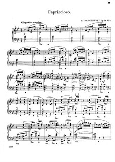 Six Pieces for Piano, TH 133 Op.19: No.5 Capriccioso by Pyotr Tchaikovsky