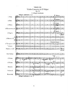Concerto for Violin and Orchestra in D Major, TH 59 Op.35: Full score by Pyotr Tchaikovsky