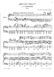 Slavonic March, TH 45 Op.31: Piano score by Pyotr Tchaikovsky
