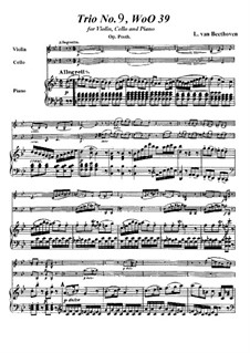 Trio for Violin, Cello and Piano No.9, WoO 39: Full score by Ludwig van Beethoven