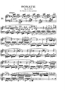 Sonata for Piano No.10, Op.14 No.2: Movement I by Ludwig van Beethoven