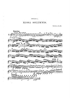 Missa Solemnis, Op.123: Sanctus – violins I part by Ludwig van Beethoven