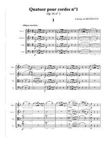 Quartet No.1 in F Major: Full score and parts by Ludwig van Beethoven