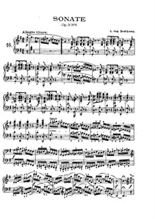 Sonata for Piano No.16, Op.31 No.1: For a single performer (with fingering) by Ludwig van Beethoven