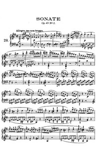 Sonata for Piano No.20, Op.49 No.2: For a single performer (with fingering) by Ludwig van Beethoven