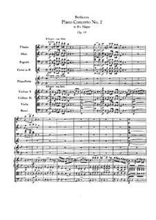 Concerto for Piano and Orchestra No.2, Op.19: Full score by Ludwig van Beethoven