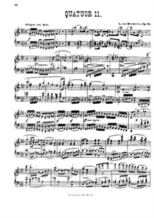 String Quartet No.11 in F Minor 'Serioso', Op.95: Version for piano by Ludwig van Beethoven