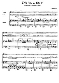 Piano Trio No.1 in B Major, Op.8: Full score, parts by Johannes Brahms