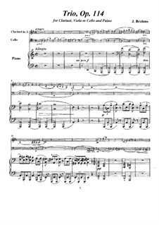 Trio for Clarinet, Cello and Piano, Op.114: Full score, Parts by Johannes Brahms