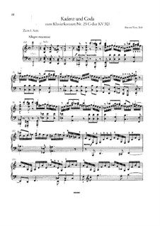 Cadenzas and Codas to Concertos by Mozart: For piano and orchestra No.25, BV B 18 by Ferruccio Busoni