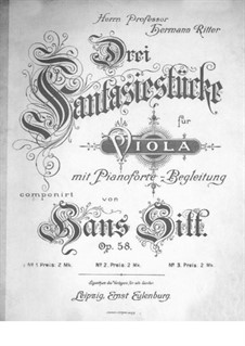 Three Fantastic Pieces for Viola and Piano, Op.58: Piece No.2 by Hans Sitt