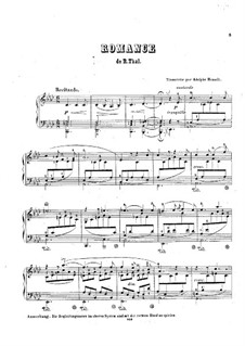 Transcription of Romanze by R.Thal, Op.27: Transcription of Romanze by R.Thal by Adolf von Henselt